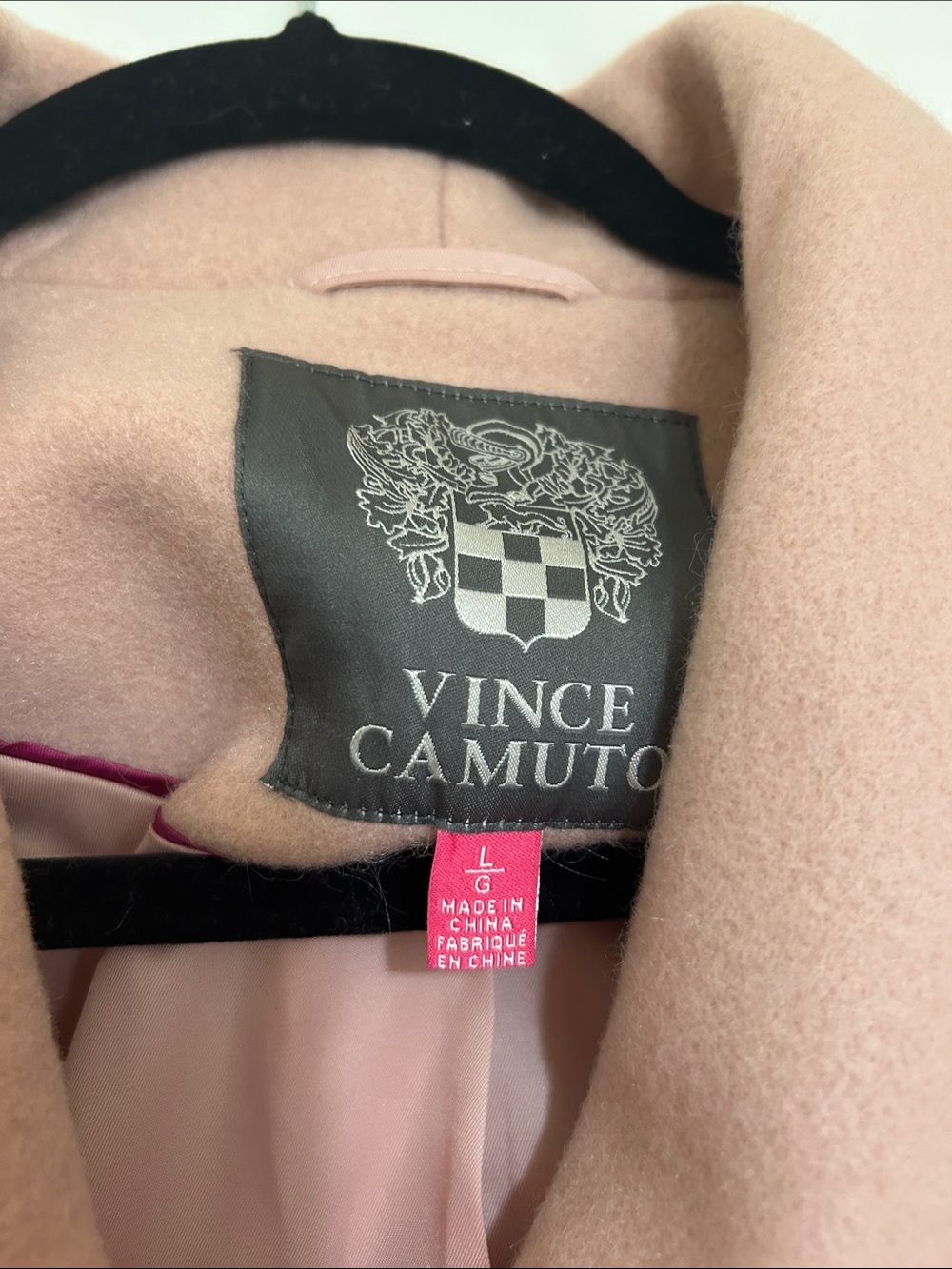 Vince Camuto Dusty Rose Wool Belted Wrap Coat - Picture 2 of 3